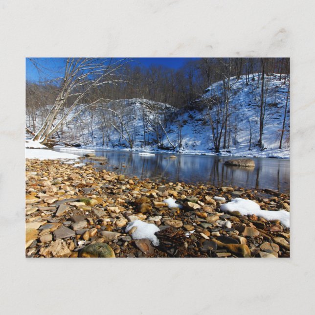 Olentangy River i Winter, Highbanks MetroPark, OH Vykort (Framsida)