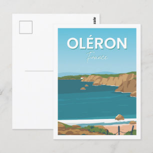 Oleron Frankrike Berömd Travel Ställe Illustration Vykort