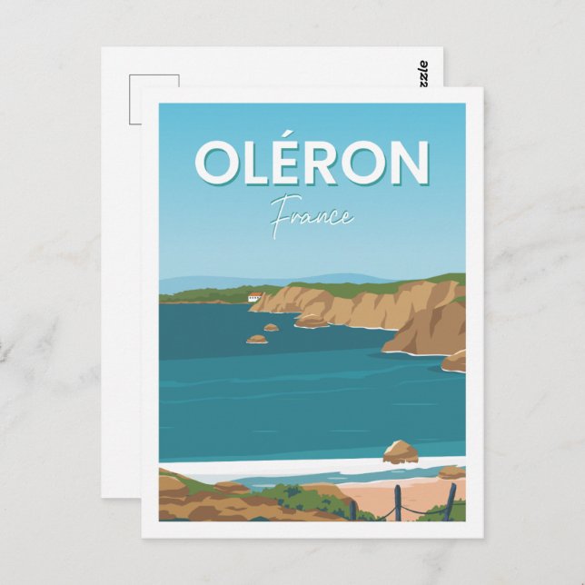 Oleron Frankrike Berömd Travel Ställe Illustration Vykort (Fram/baksida)