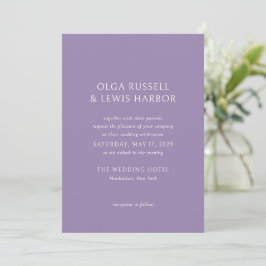 Olga Lila Modern Bröllop Inbjudningar