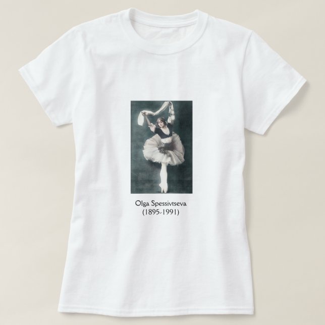 Olga Spessivtseva Russian Ballerina Tee Shirt (Design framsida)