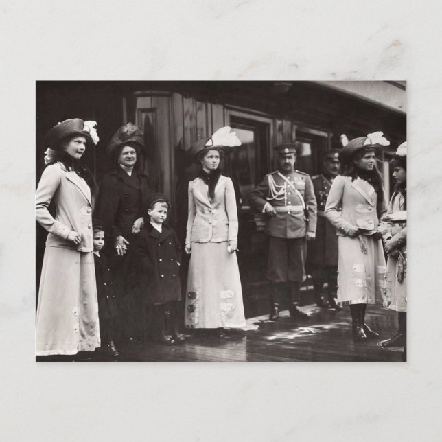Olga, Tatiana, Marie, Anastasia Romanov i Hesse Vykort (Framsida)