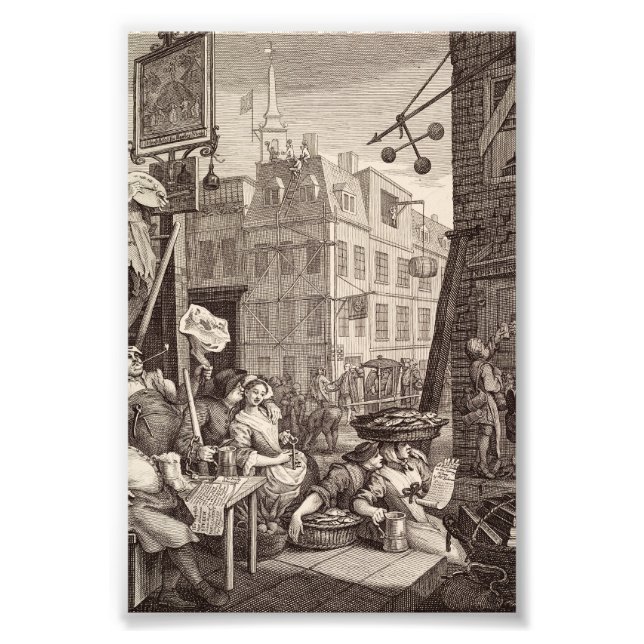 Ölgatan av William Hogarth Fototryck (Framsidan)