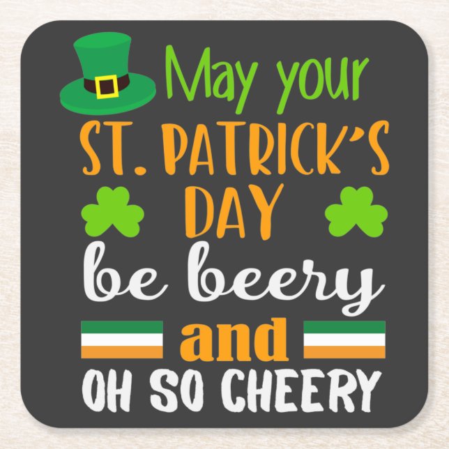 Ölglad St. Patricks dag Underlägg Papper Kvadrat (Framsidan)