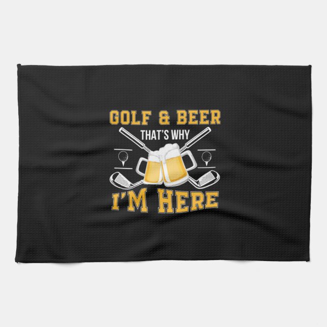 Ölgurk Golf Och Öl Födelsedag Kökshandduk (Horisontell)