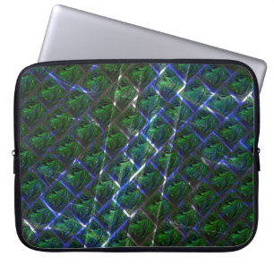 "Olho enquadrado, verde manchado estilo tijolos" Laptop Fodral