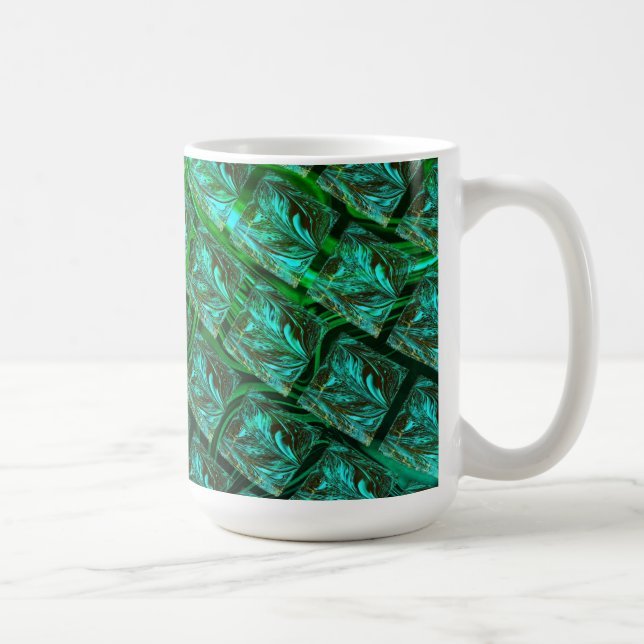 Olhos azuis enquadrados, imagem riscada, borrada kaffemugg (Höger)