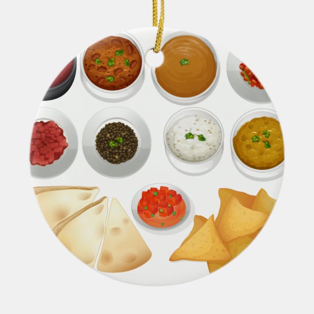 Olik sort av chiper och dopp julgransprydnad keramik (Framsidan)