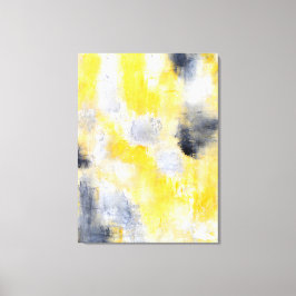 "Olika" Abstrakt för svart och Gult Canvastryck