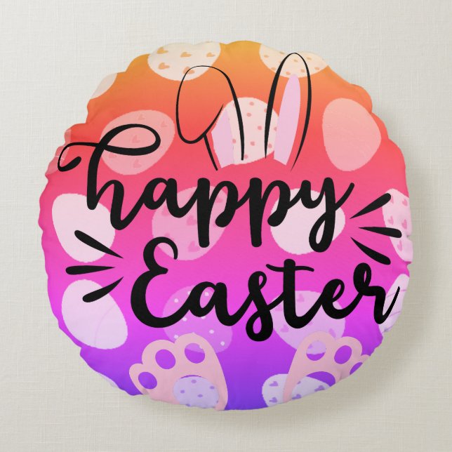 olika ägg av färgad rund kudde (Framsidan)