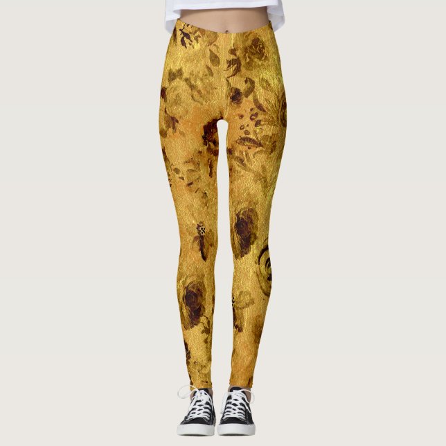 Olika akvarellrosor leggings (Framsida)