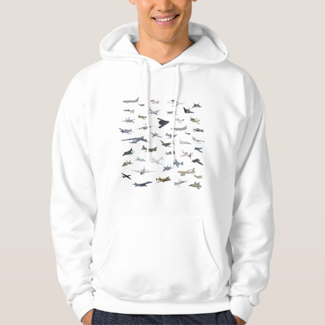 Olika amerikanska militära flygplan hoodie (Framsida)