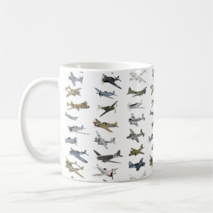 Olika amerikanska WW2-flygplan Kaffemugg