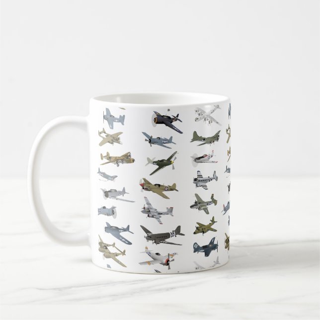 Olika amerikanska WW2-flygplan Kaffemugg (Vänster)