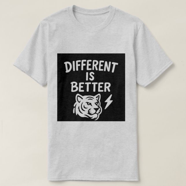 Olika är bättre - Motiv tiger Shirt" T Shirt (Design framsida)