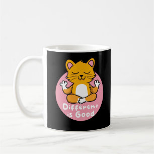 Olika är Bra Kawaii Orange Cat Doing Yoga Kaffemugg
