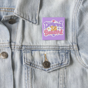 Olika är vackert Söt Pastell Kawaii Barn Knapp