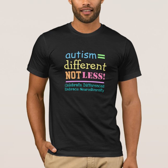 Olika autism - inte mindre autism - medvetande T-S T Shirt (Framsida)