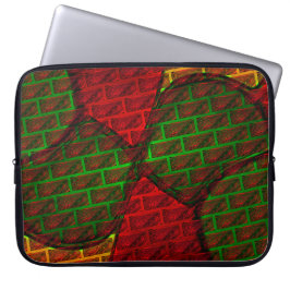 Olika bildmontage, tegel, rött, grönt, gult laptop fodral
