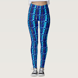 Olika blått, olika strimlat lodrät leggings