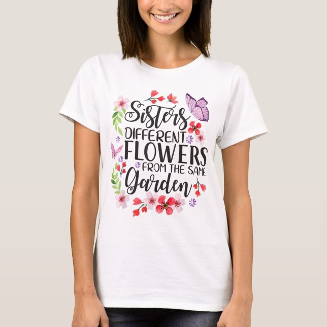 Olika blommor från samma Garden Funny S T Shirt (Framsida)