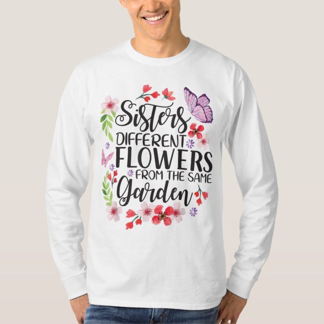 Olika blommor från samma Garden Funny S T Shirt (Framsida)