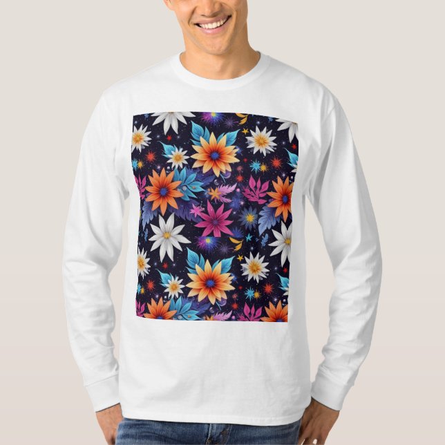 Olika blommor i Mönster-24192 T Shirt (Framsida)