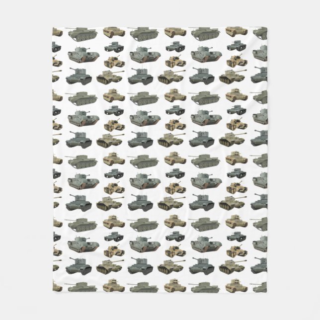 Olika brittiska WW2-Tanker Fleecefilt (Framsidan)