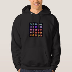 Olika Cosmoplaneter i rymden Hoodie