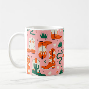 Olika cowboystövlar mönster kaffemugg