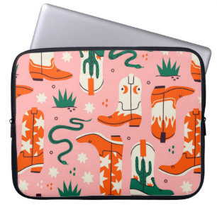 Olika cowboystövlar mönster laptop fodral