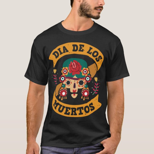Olika Day of the dead Mexikanska Stil T Shirt (Framsida)