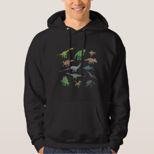 Olika dinosaurier hoodie