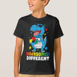 Olika dosinosaur Autism-medvetande T Shirt