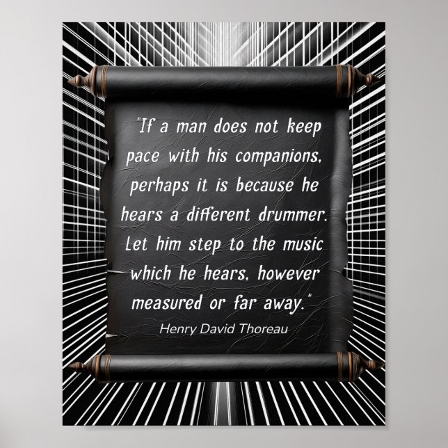 Olika Drummer Quote Thoreau Series 1 Poster (Framsidan)