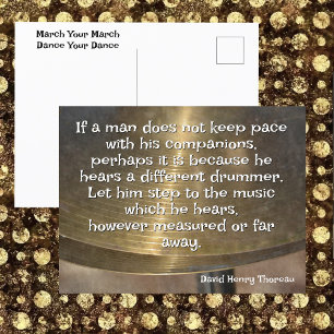 Olika Drummer Thoreau Quote Cymbal Vykort