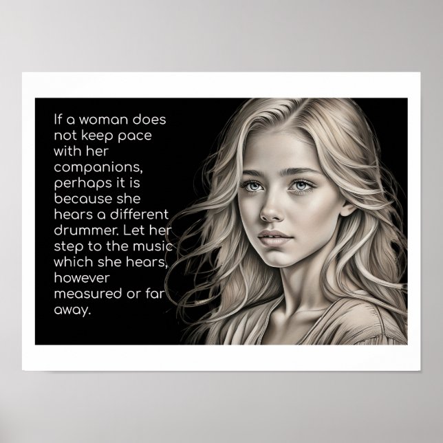 Olika Drummer Woman-citat Poster (Framsidan)