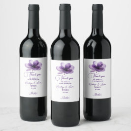 Olika etiketter för Lila Flower Bröllop Vin