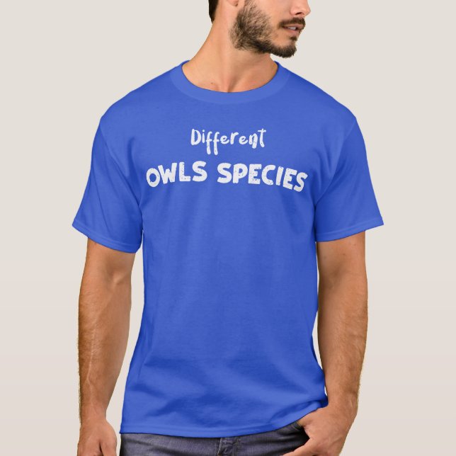 Olika fågelarter i Uggla T Shirt (Framsida)