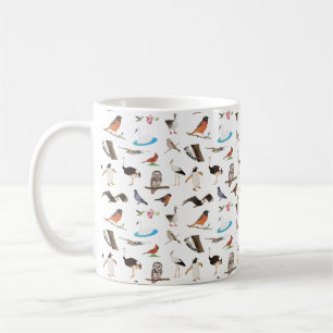 Olika fåglar kaffemugg