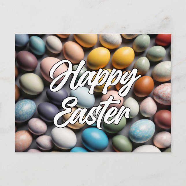 Olika färgstarka Påskägg Vykort (Framsida)