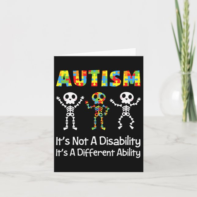 Olika förmåga till autism Skullet Skeleton Neurodi Kort (Framsida)