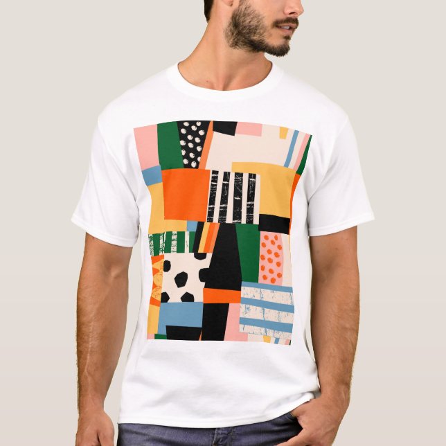 Olika former: abstraktens sömlösa design t shirt (Framsida)