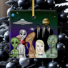 Olika främmande arter, UFO, Planets Personlig Julgransprydnad Keramik