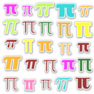 Olika grekiska Brev Pi (π) Math Symbols Klistermärken