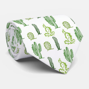 Olika grönt cacti mönster slips