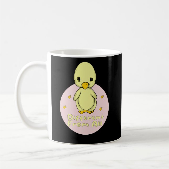 Olika Gult och Rosa för Kawaii Baby Anka Kaffemugg (Vänster)