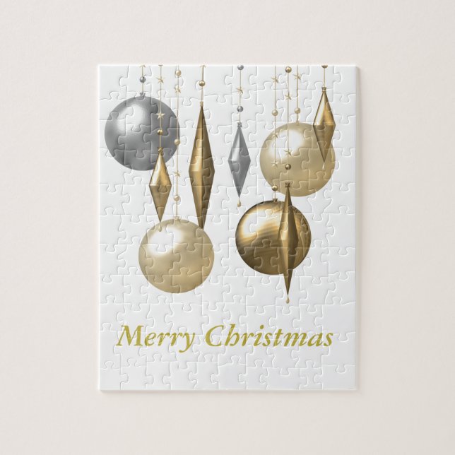 Olika hängda julbalar pussel (Vertikal)