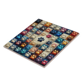 Olika hund-hund-utskrift i färgad kakelplatta