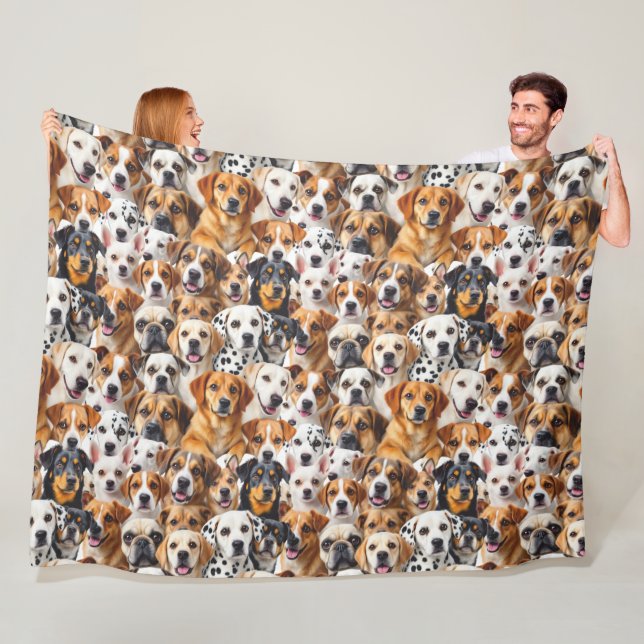 Olika hundraser fleecefilt (På plats)